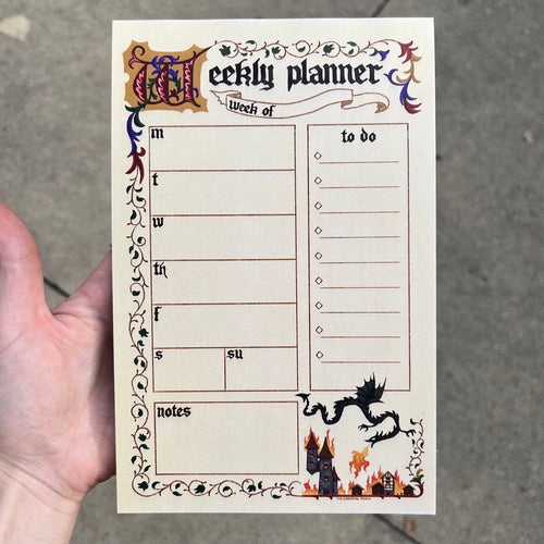 Medieval Weekly Planner Notepad