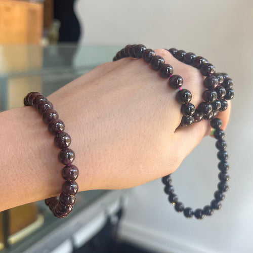 Garnet Bead Bracelet