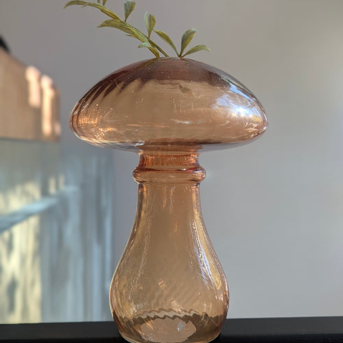 Mushroom Orange Glass Vase