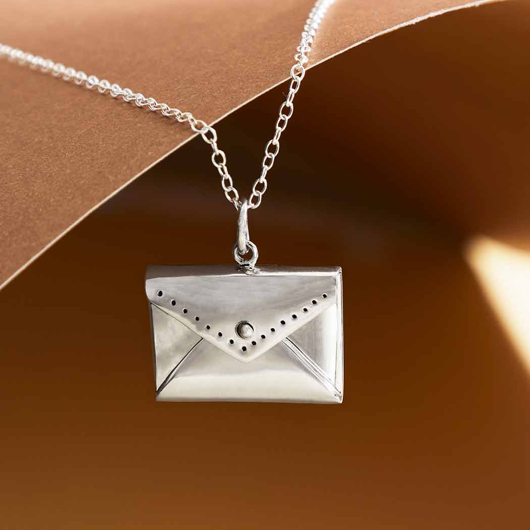 Envelope Locket Necklace - Sterling Silver
