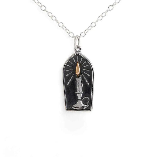 Candle Necklace - Sterling Silver/Bronze
