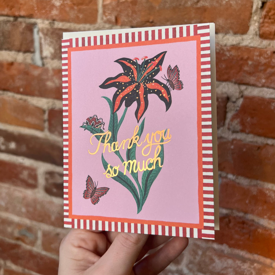 Thank You So Much Tiger Lily Greeting Card