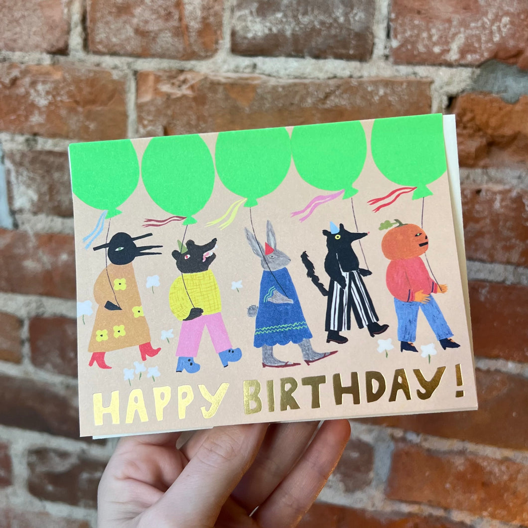 Balloon March Birthday Greeting Card