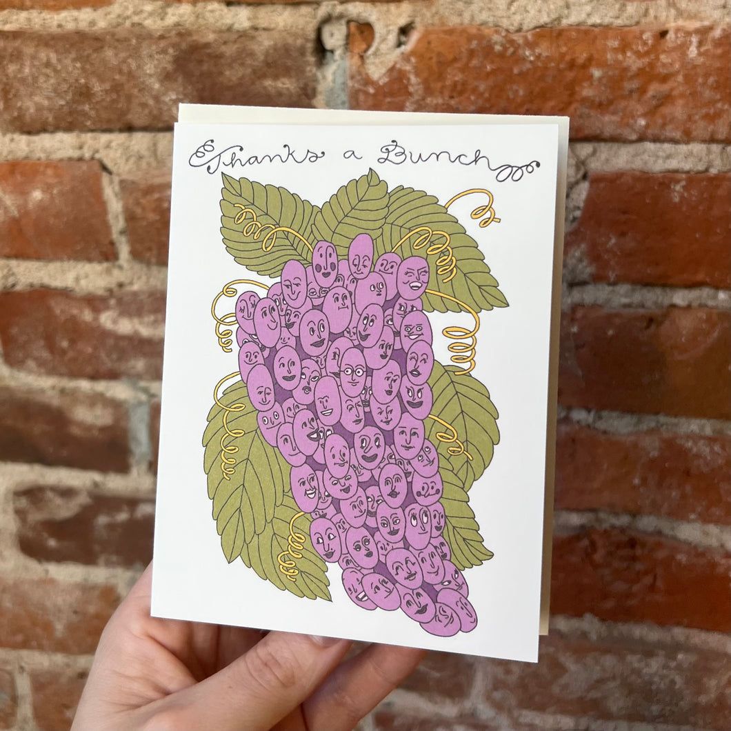 Thanks A Bunch Grapes Greeting Card