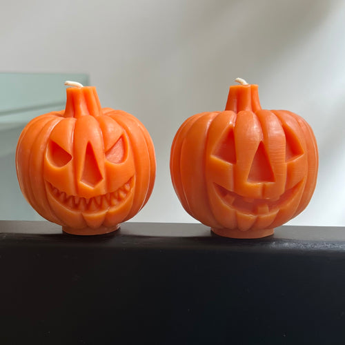 Two-Faced Jack O’Lantern Beeswax Candle