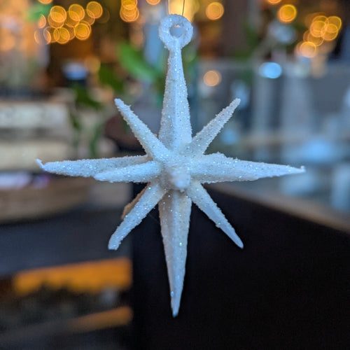 White Starburst Ornament