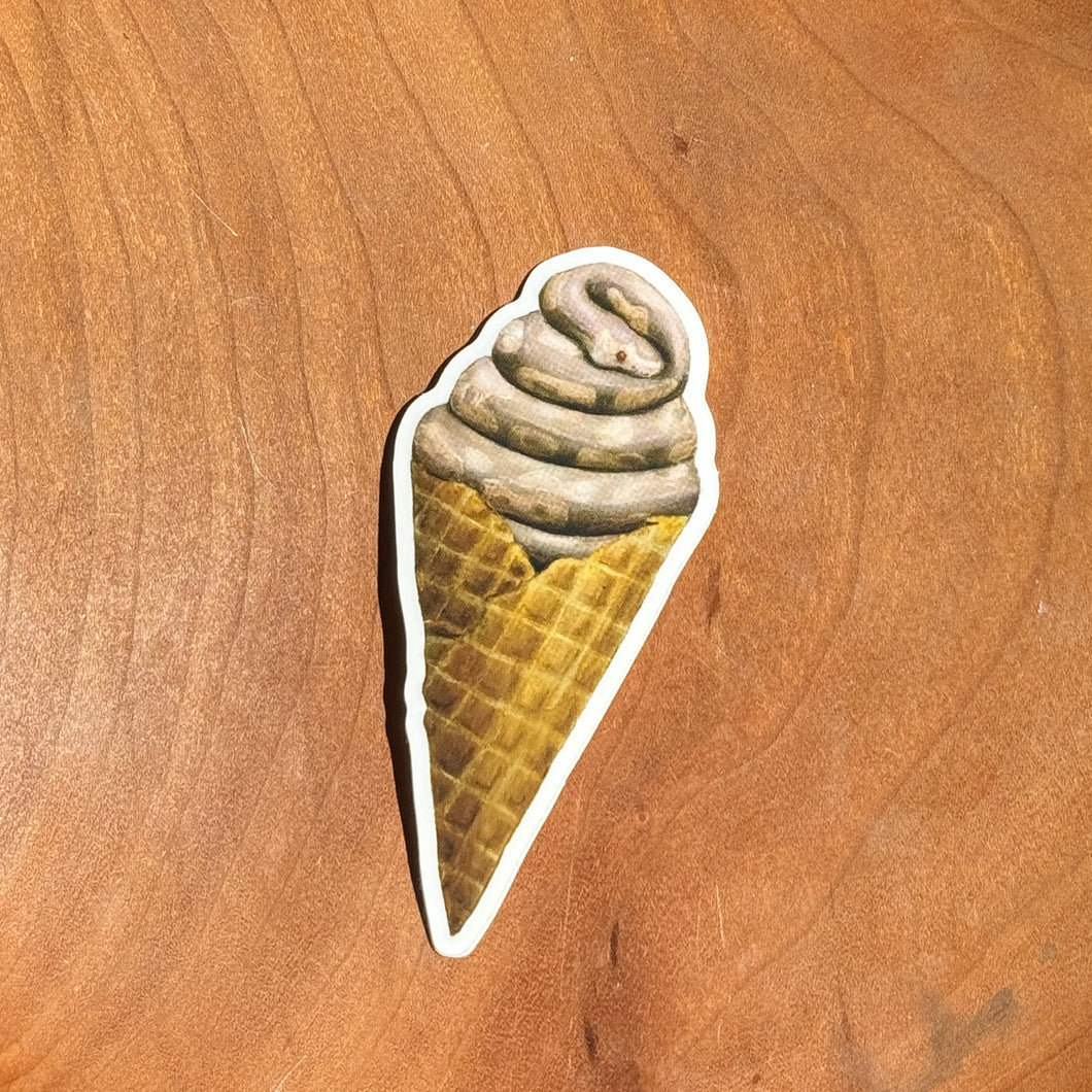 Snake Ice Cream Cone Sticker