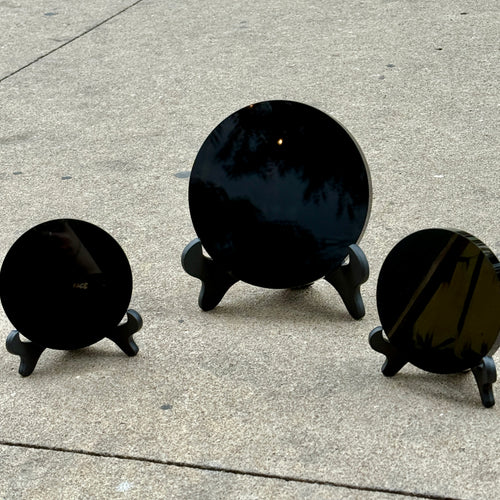 Black Obsidian Scrying Mirror 15cm