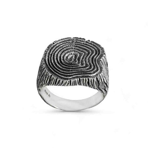 Tree Stump Ring - Sterling Silver