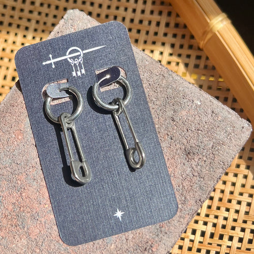Safety Pin Hoop Earrings