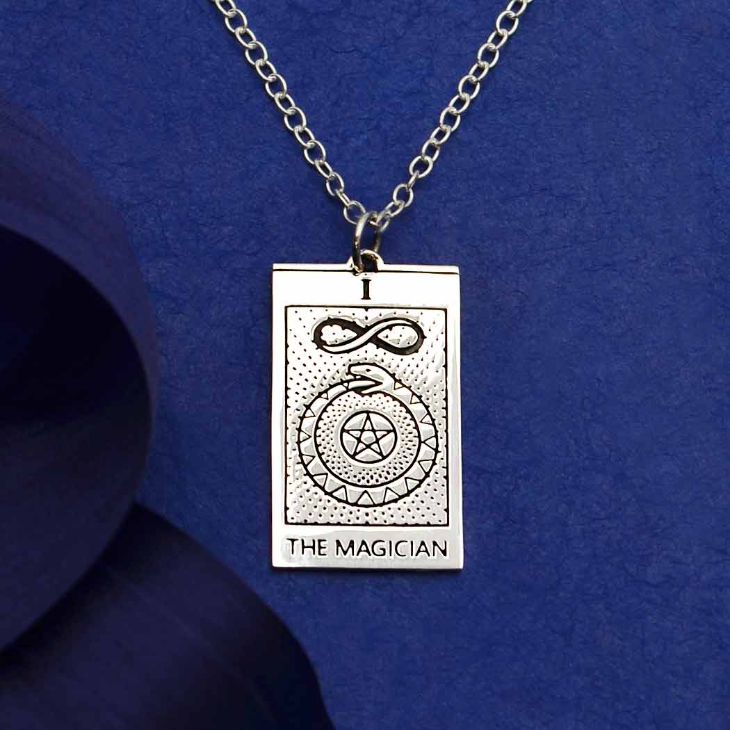 The Magician Tarot Card Necklace - Sterling Silver