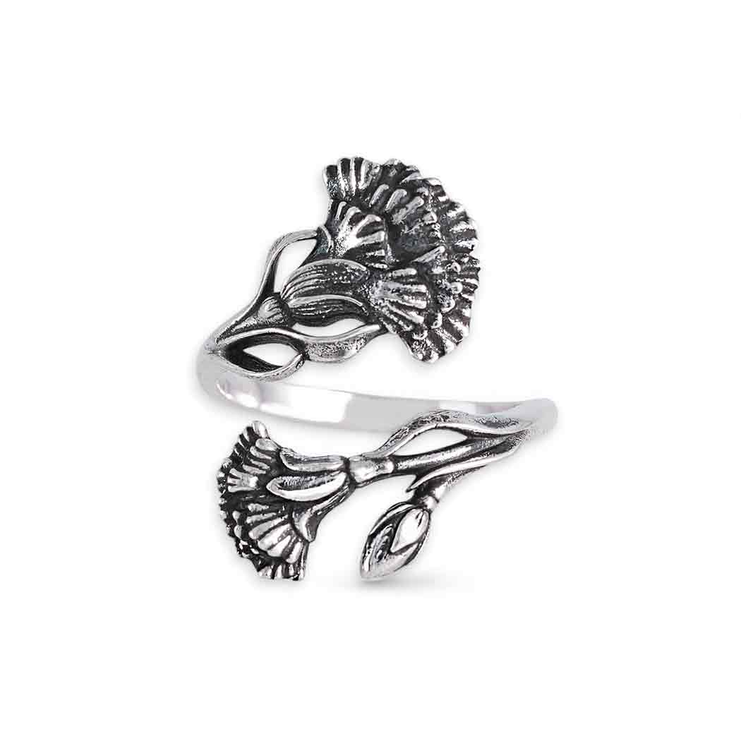 Adjustable Carnation Ring - Sterling Silver