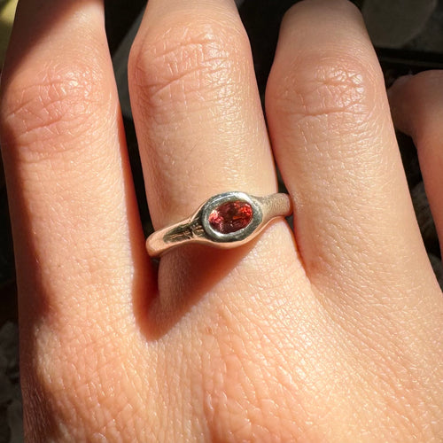 Red Topaz Molten Ring