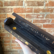 Load image into Gallery viewer, Sun &amp; Moon Wooden Incense Burner Box