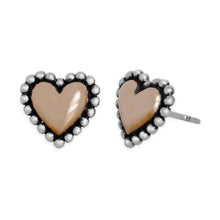 Load image into Gallery viewer, Puffy Heart Stud Earrings - Mixed Metal