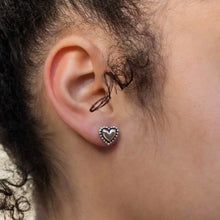Load image into Gallery viewer, Puffy Heart Stud Earrings - Mixed Metal
