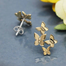 Load image into Gallery viewer, Butterfly Cluster Stud Earrings - Bronze