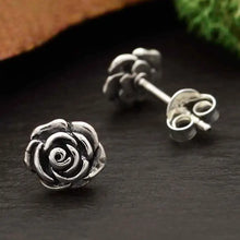 Load image into Gallery viewer, Rose Stud Earrings - Sterling Silver