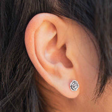 Load image into Gallery viewer, Rose Stud Earrings - Sterling Silver