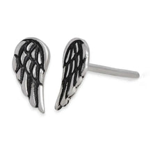 Load image into Gallery viewer, Mini Angel Wing Stud Earrings - Sterling Silver