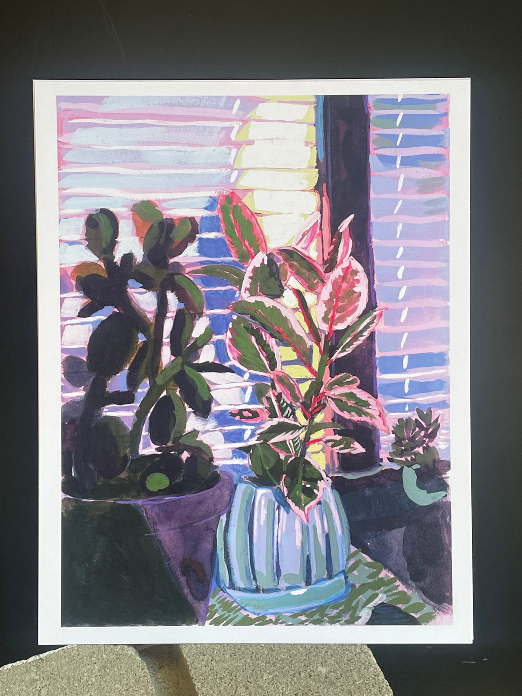 Variegated Pink Rubber Tree Print
