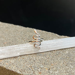 Adjustable Snake Ring - Sterling Silver