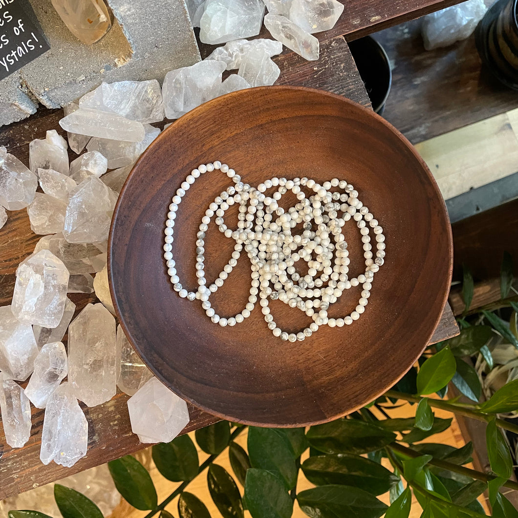 White Howlite Bead Bracelet