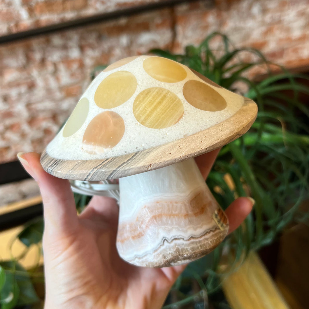 Mexican Onyx Mosaic Mushroom Lamp