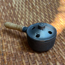 Load image into Gallery viewer, Cast Iron Charcoal Burner with Lid &amp; Wood Handle
