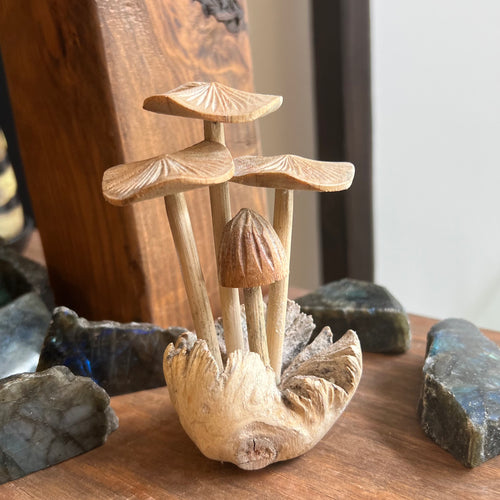 Handcrafted Wooden Mushroom