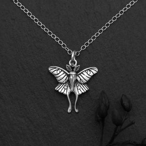 Luna Moth Necklace - Sterling Silver
