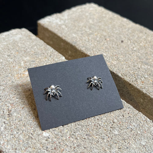 Spider Stud Earrings - Sterling Silver