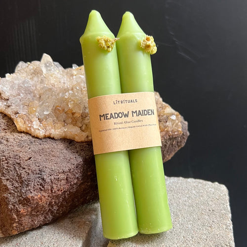 Meadow Maiden - Large Beeswax Altar Candles