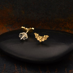 Bat Stud Earrings - Bronze