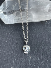 Load image into Gallery viewer, Tiny Skull Necklace - Sterling Silver