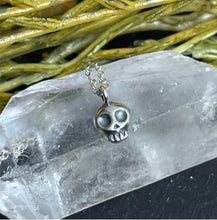 Load image into Gallery viewer, Tiny Skull Necklace - Sterling Silver