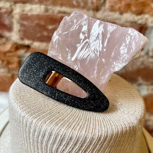 Rounded Cut-Out Glitter Hair Clip