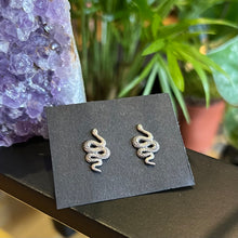 Load image into Gallery viewer, Textured Snake Stud Earrings - Sterling Silver