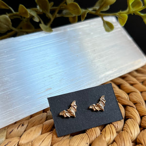 Bat Stud Earrings - Bronze
