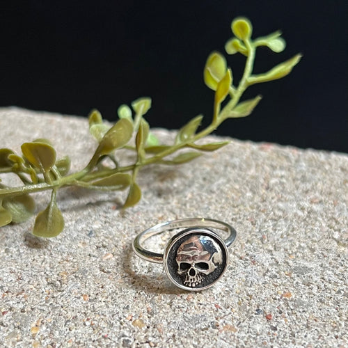 Shadow Box Skull Ring - Sterling Silver