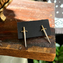 Load image into Gallery viewer, Dagger Earrings - Sterling Silver &amp; Bronze