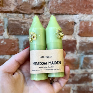 Meadow Maiden - Small Beeswax Altar Candles