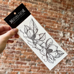 Magnolia Flower Temporary Tattoo