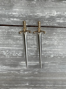 Dagger Earrings - Sterling Silver & Bronze
