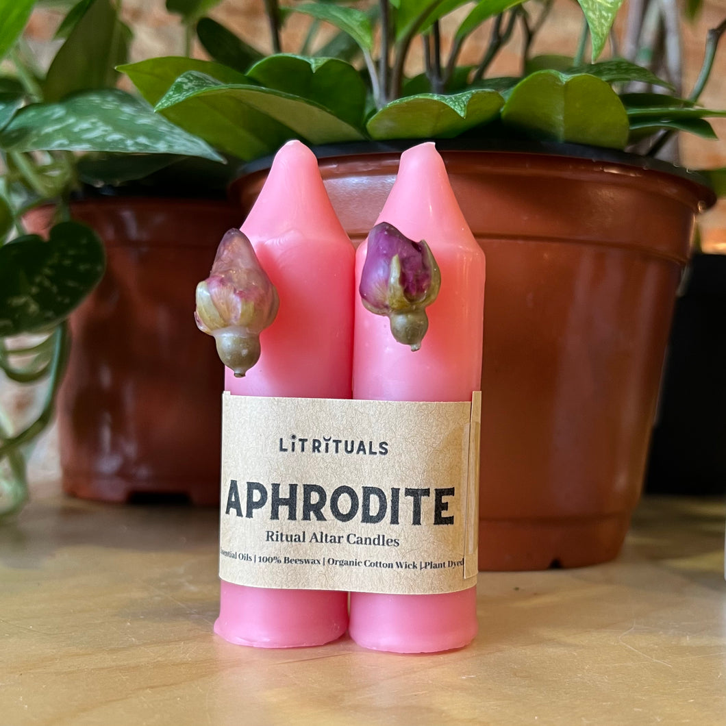 Aphrodite - Small Beeswax Altar Candles