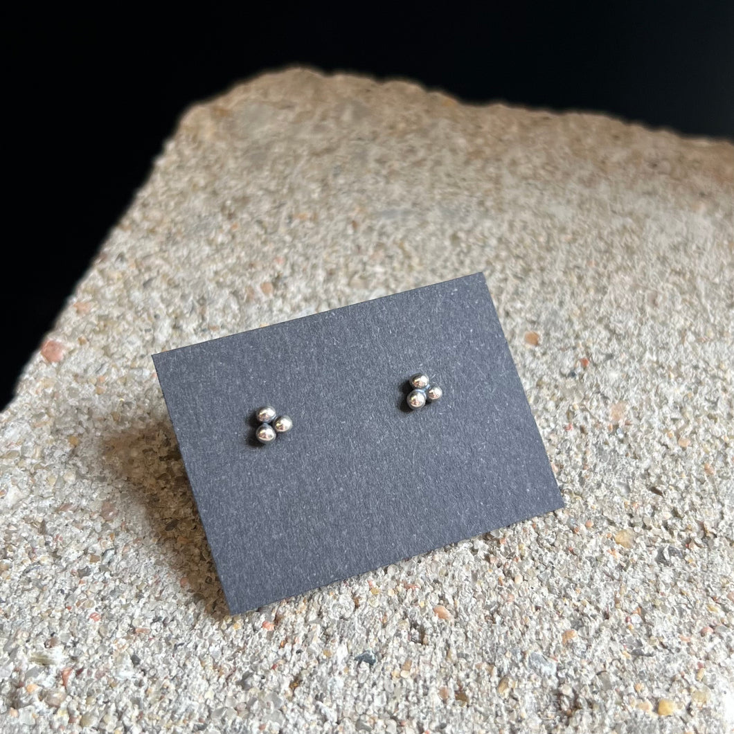 Dot Trio Stud Earrings - Sterling Silver