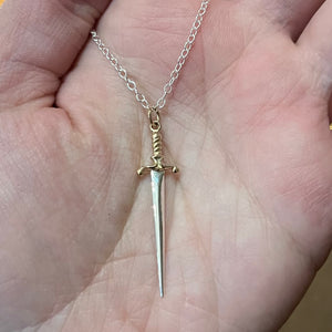 Dagger Necklace - Sterling Silver & Bronze