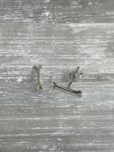 Bone Stud Earrings - Sterling Silver