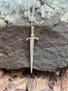 Dagger Necklace - Sterling Silver & Bronze