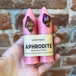 Aphrodite - Small Beeswax Altar Candles